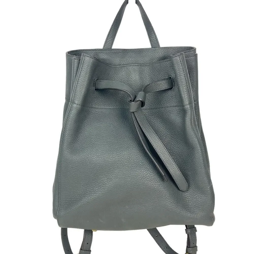 ANNABEL INGALL Italian Leather Drawstring Backpack - $550.